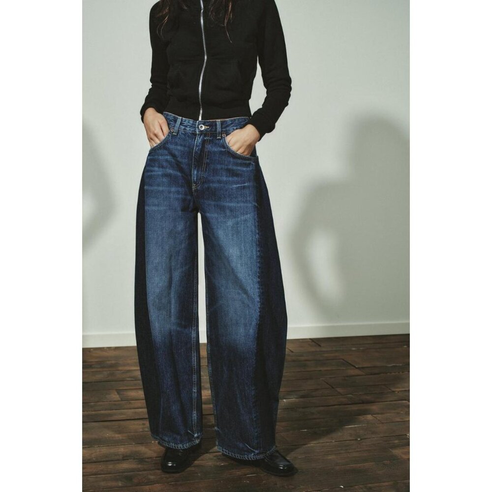 ZARA HIGH-WAIST TRF OVERSIZE BALLOON JEANS